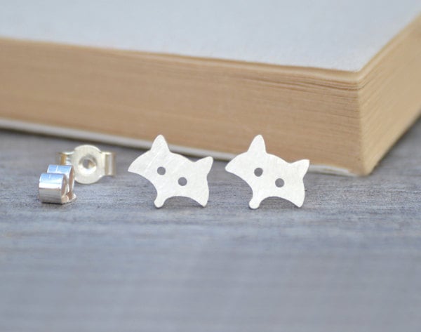 Fox Earring Studs In Sterling Silver