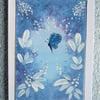 original hand painted blank greetings card ( ref F 277)