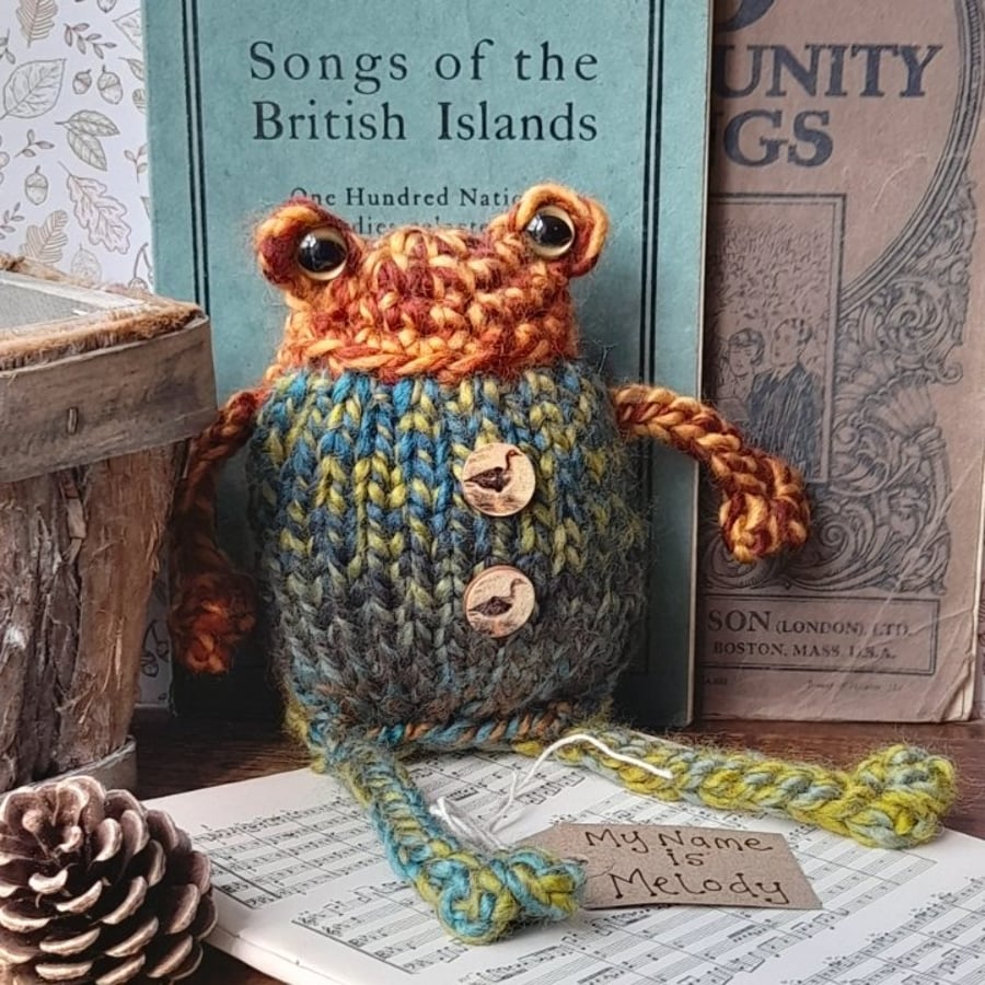Melody the Frog - A Cosy Little Handknitted Companion