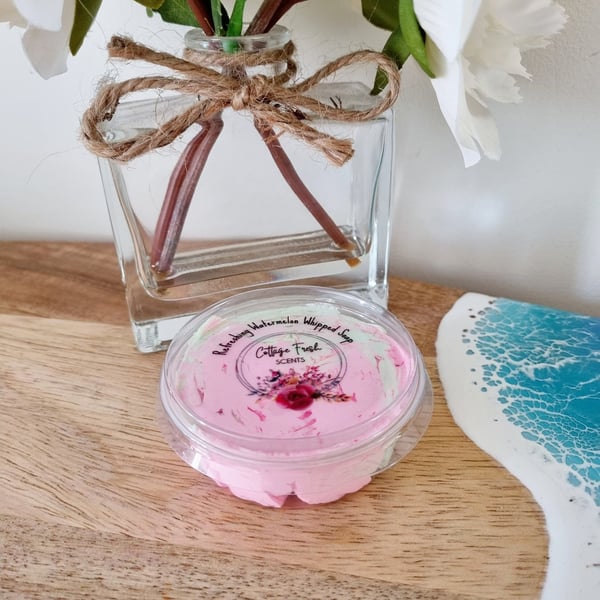 Refreshing Watermelon Scented Whipped Soap- 30g Sample - Bath, Shower, Shave