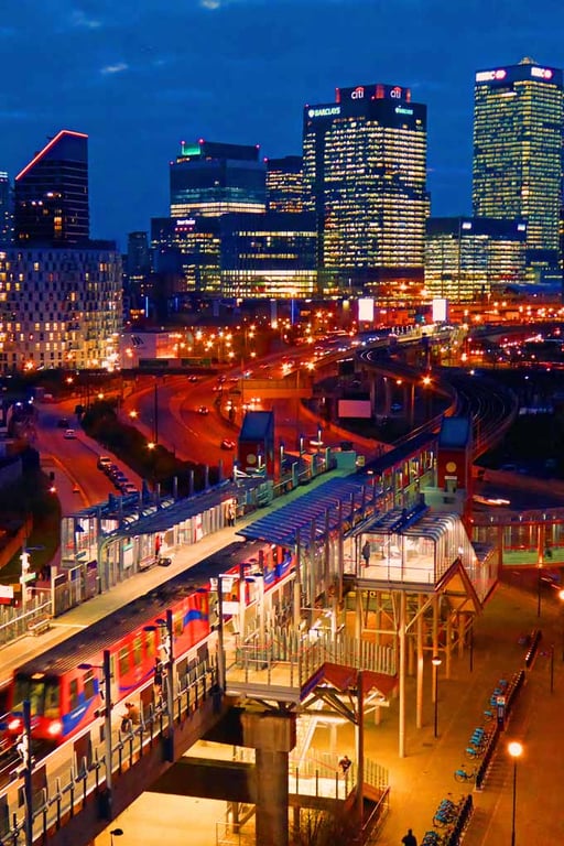 East India Dock Station Canary Wharf London 12"x18" Print