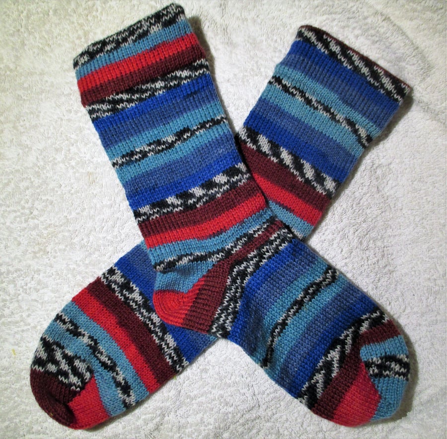 Handmade Wool Socks SIZE: 4-6 UK, 6-8 US, 36-38 EURO