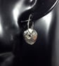 Rustic silver disc hoop earrings - Image 3
