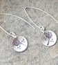 Long silver flower earrings - Image 4