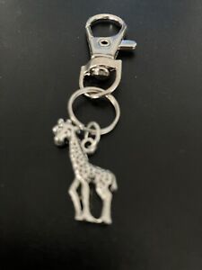 giraffe keyring bag charm zip puller swivel clip on key chain lanyard