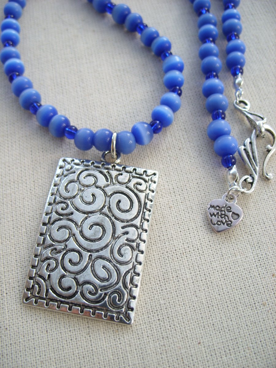 Sale - Swirly Sky Blue Necklace