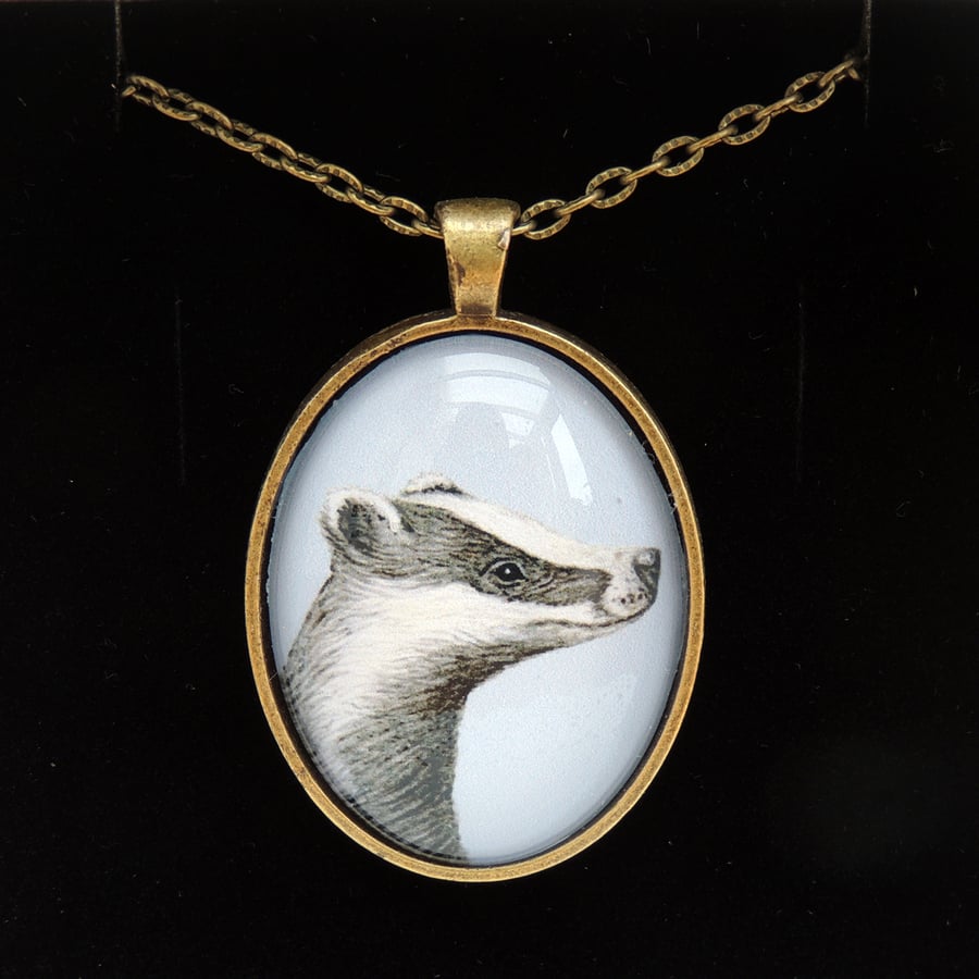 Badger Pendant Necklace - Simply Bronze Style 