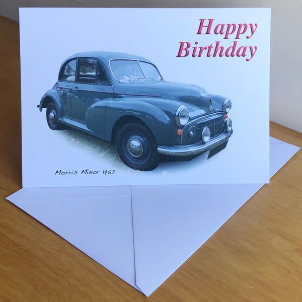 Morris Minor 1952 - Birthday, Anniversary, Retirement or Plain Card