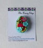 Brooch pin-  Oval fabric brooch - Cathy - Image 2