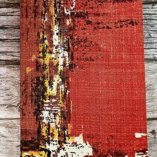 Handmade A5 'Cinnamon Spice' Journal with 1950's Vintage Barkcloth Fabric
