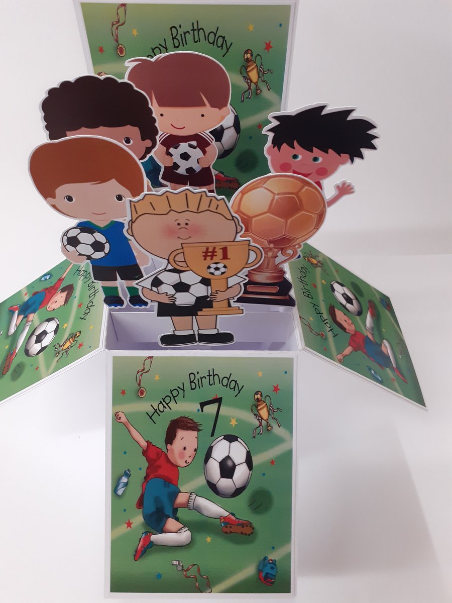 Boys 7th Football Birthday Card 