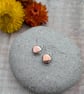 Sterling Silver Pebble Earrings with Copper Hearts - JBJ1086