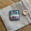 Liberty fabric and felt brooch badge