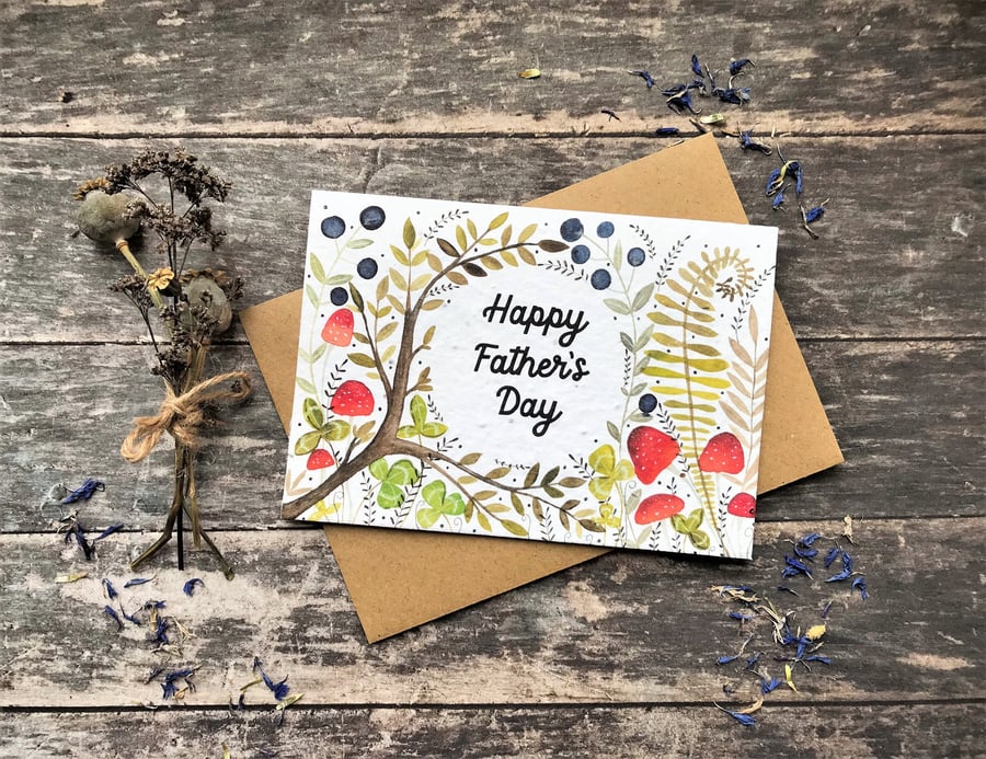 Plantable Seed Paper Father s Day card, Unique Father's Day card