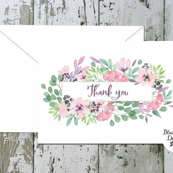 Thank You Cards - Spellbound Floral Centre - pack of 10 - personalised