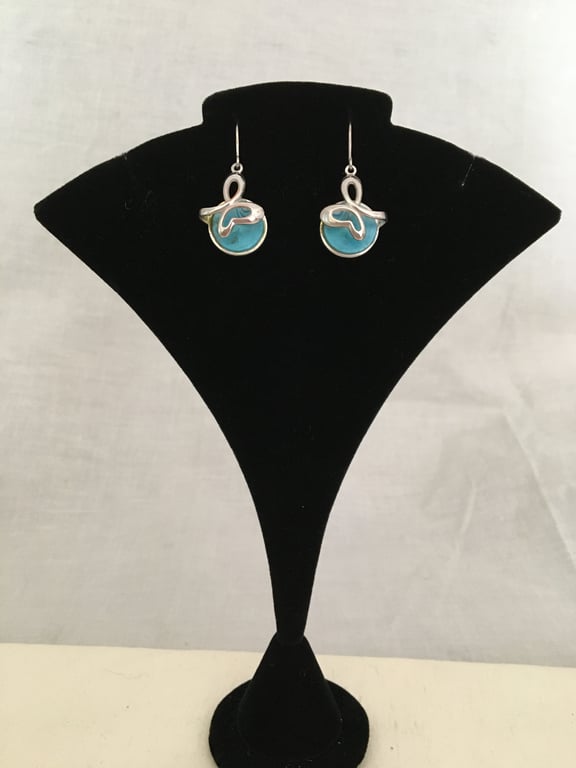 Azure Abstract Butterfly Drop Earrings