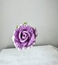 Crochet Lilac Rose with 3 Leaves Summer Seconds - Image 3