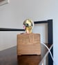 Handmade Oak Block Lamp - Small Edison Bulb Table Light UK