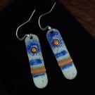 Glass enamel earrings