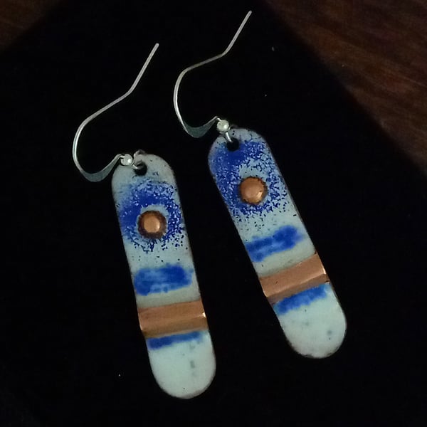 Glass enamel earrings