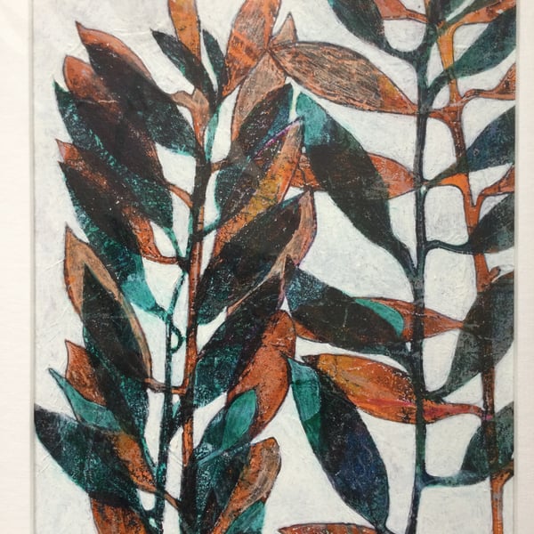 Original Painting of Plants Using Mixed Materials