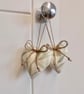 Pair heart shape decorations Laura Ashley green willow leaf  - Image 3