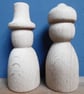 5 x Rounded  body 7cm peg dolls Lady in  Hat beechwood  EN71 1-2-3 certified - Image 2