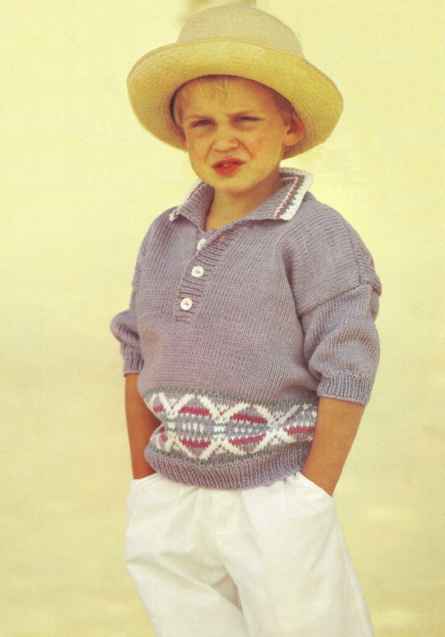 VINTAGE MACHINE KNITTING PATTERN Short Sleeved Top