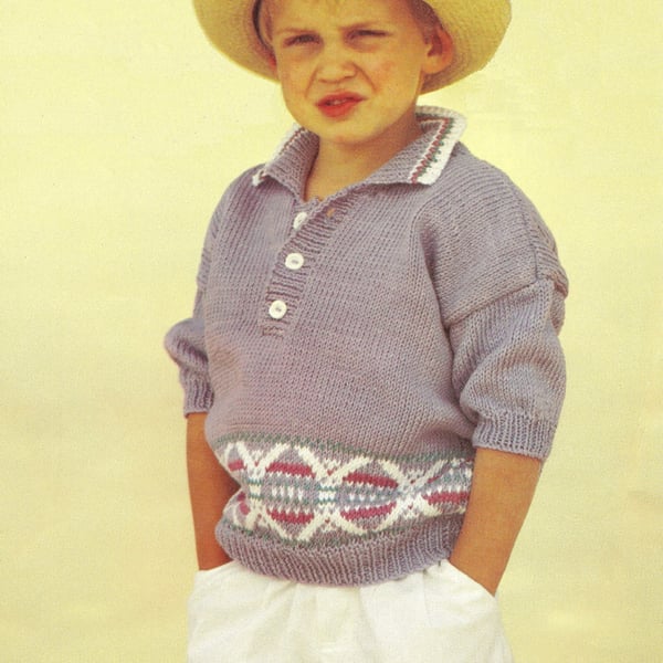 VINTAGE MACHINE KNITTING PATTERN Short Sleeved Top