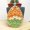 Pottery Easter Egg decoration Ceramic Easter Egg folk art bright pattern 