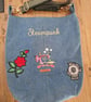 Steampunk Upcycled Denim Tote Bag