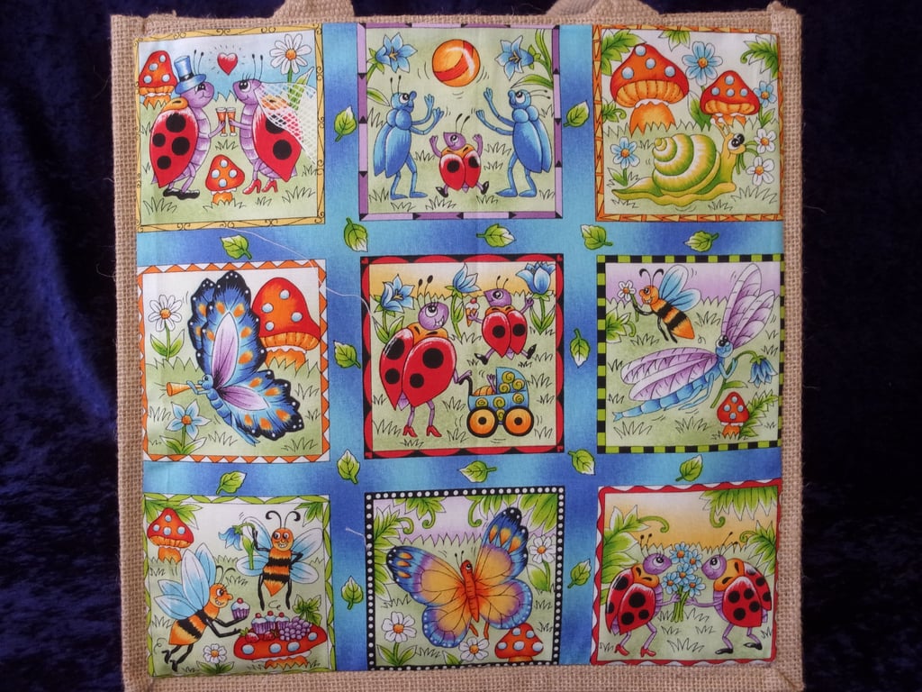 Comical Insects Medium Jute Bag