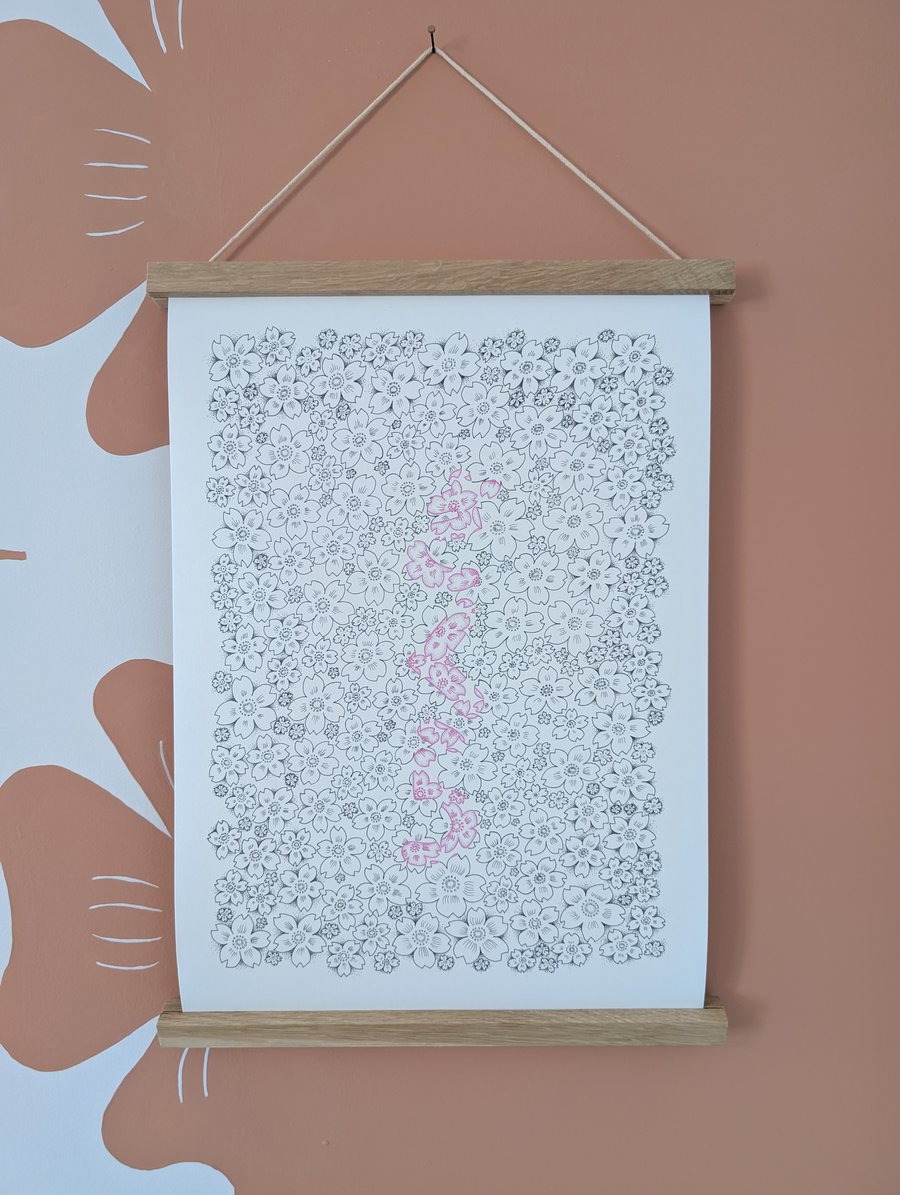 Japanese Cherry Blossom Sakura A3 Print
