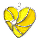 Yellow Swirl Heart Stained Glass Suncatcher 109