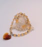 Jewellery Set with Yellow Topaz Beads, Cones and a Golden Brown Crystal Heart - Image 8