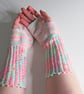 Pink Crochet Fingerless Gloves - Image 4