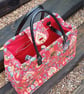 Mary Poppins carpet bag Red William Morris style tapestry bag overnight bag  - Image 5