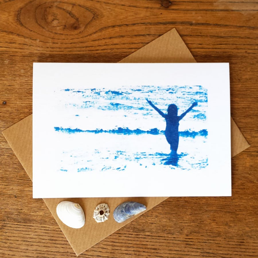 'Sea celebration', Blue Cyanotype Card 