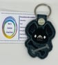 Embroidered Bat and bones Keyring - Image 1