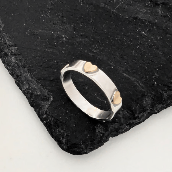 Sterling Silver Heart ring, Handmade WEDDING Jewellery