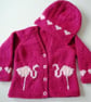 Baby Knitting Pattern for Jacket and matching Hat with Flamingos.  Digital - Image 5