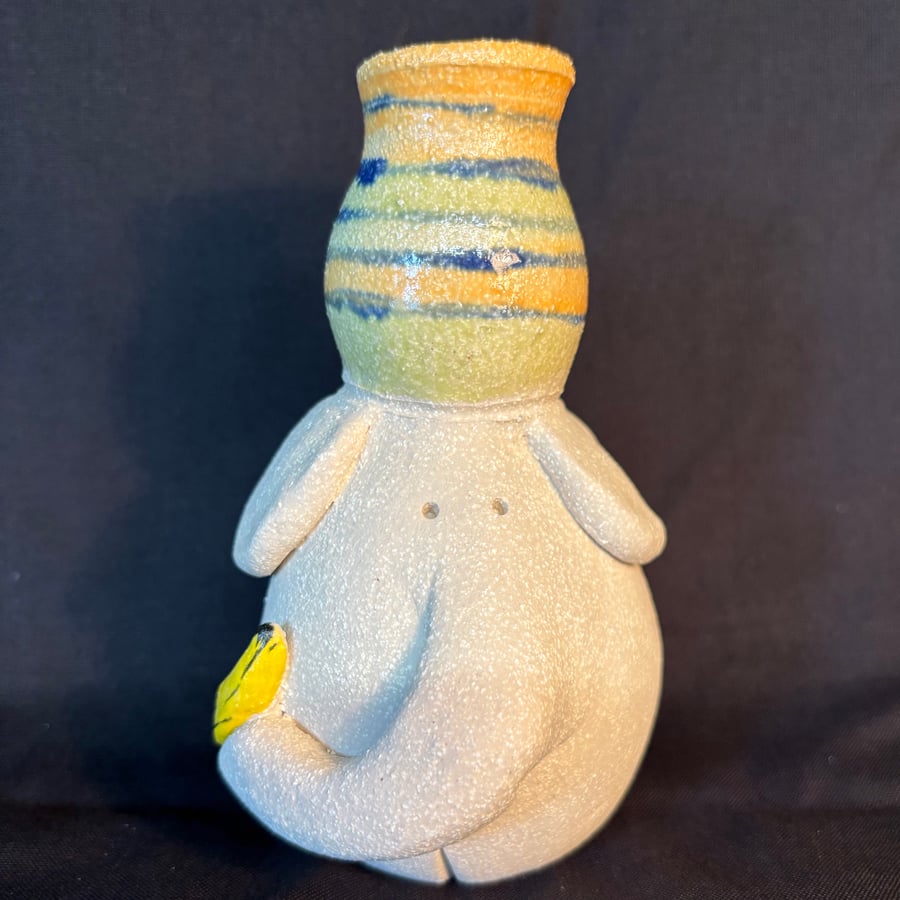 Elephant vase with pot