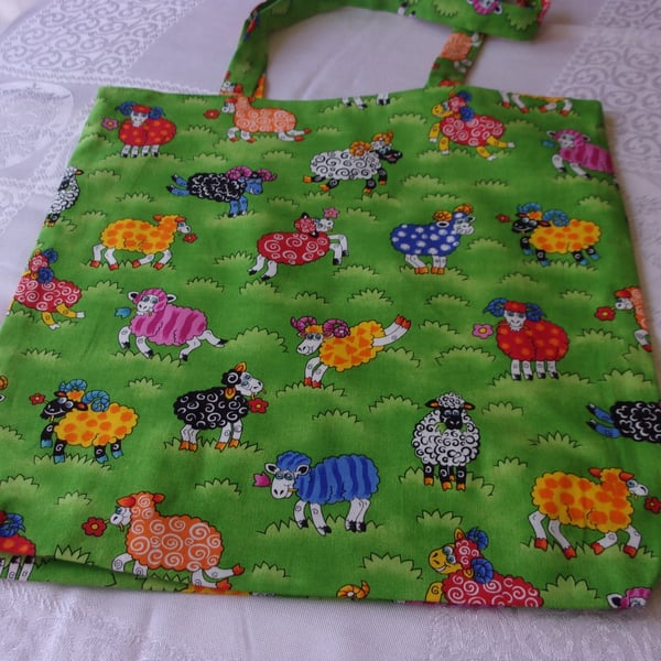 Multi coloured Sheep Fabric Bag