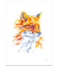 Fox watercolour print, painting, woodland, British wildlife