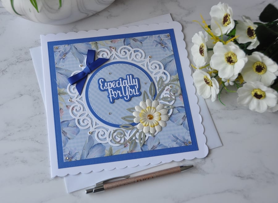 Especially for You Birthday White Daisy Flower 3D Luxury Handmade Card