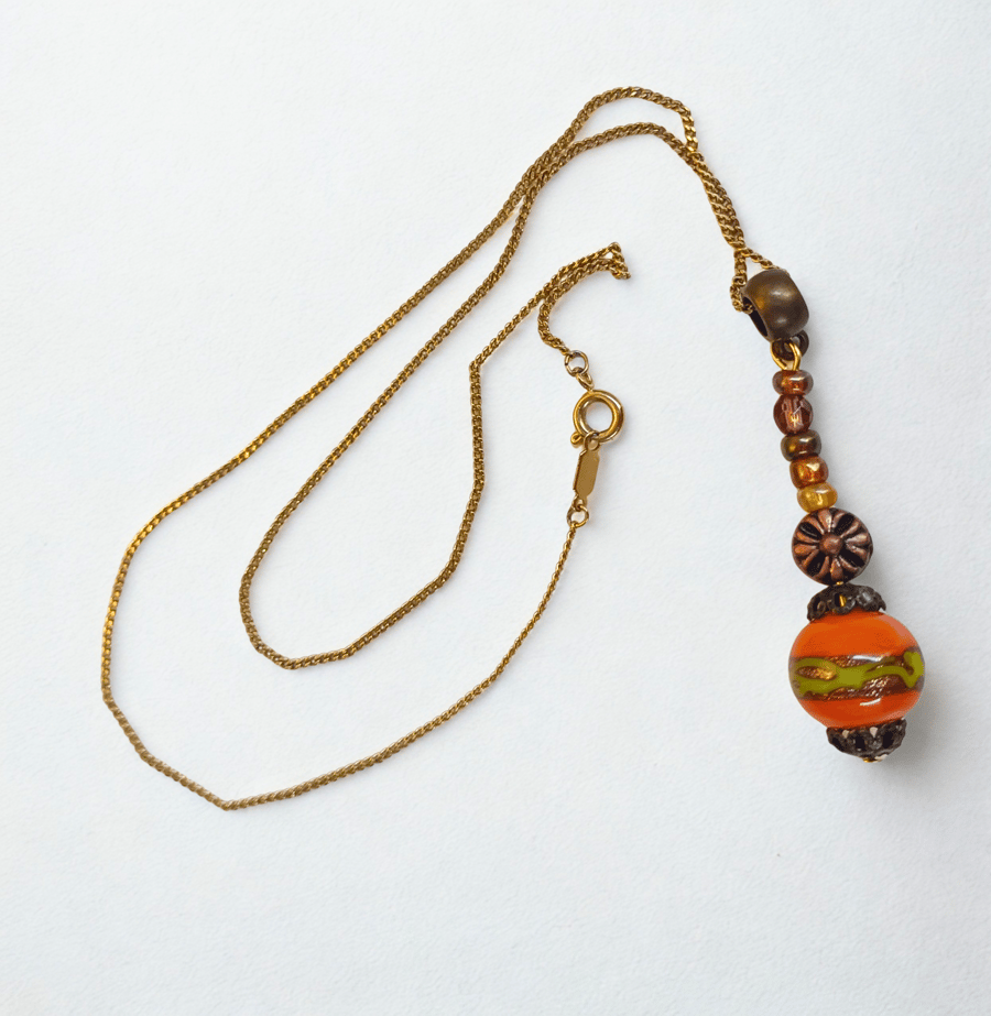 Mexican Style Hand Painted Necklace