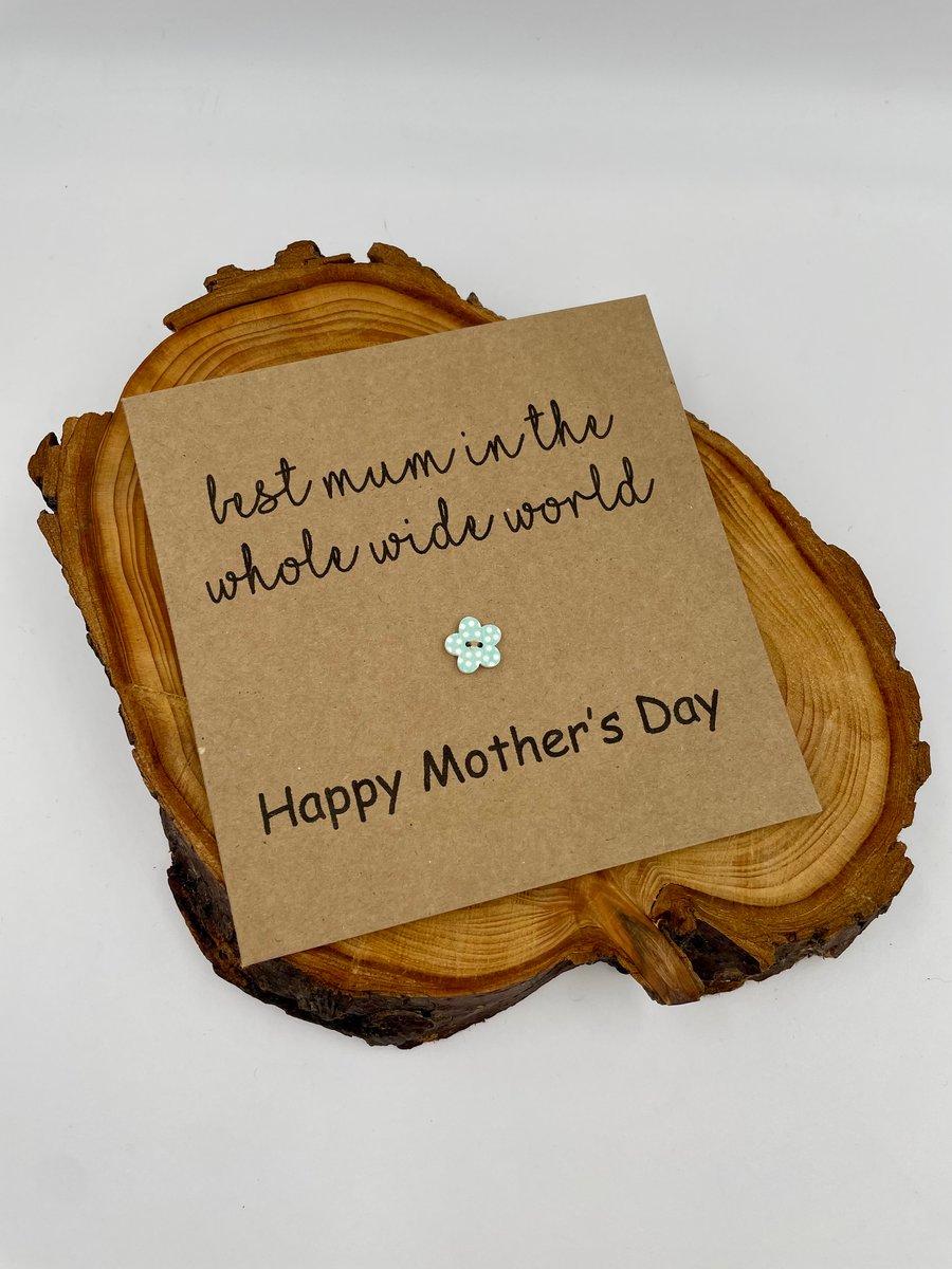 Best Mum button card, Mother's Day