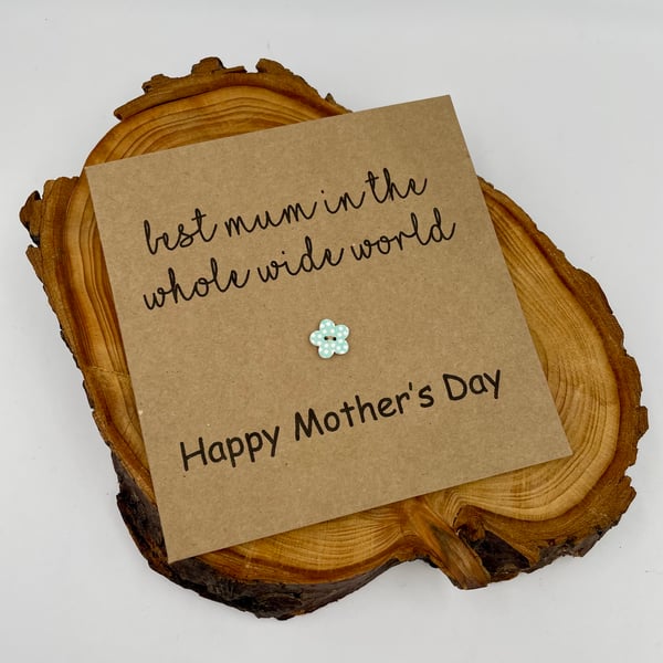 Best Mum button card, Mother's Day