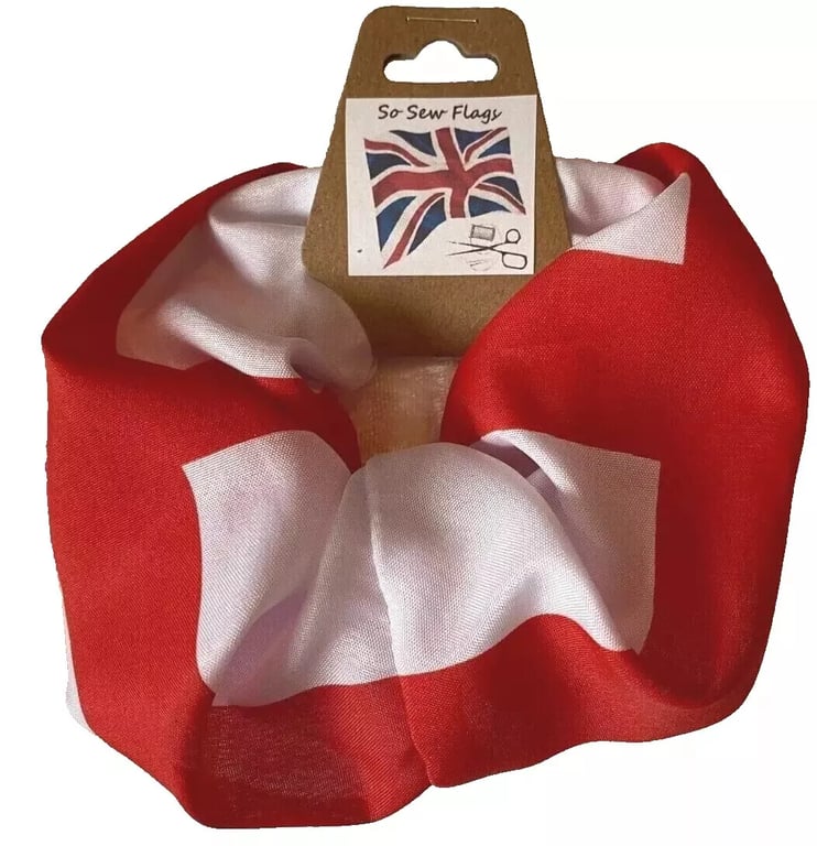 England St George Flag Hair Scrunchie Scrunchies Accessory Band Elastic