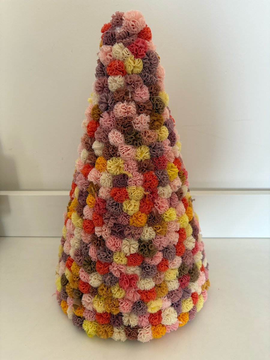 Spring vibes scrunchy Pom Pom large cone. 